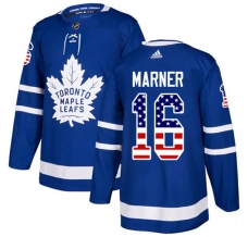 Miesten Toronto Maple Leafs Mitchell Marner 16 Pelipaita USA Flag Fashion Sininen Authentic
