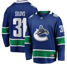 Miesten Vancouver Canucks Arturs Silovs 31 Pelipaita Sininen Premier Breakaway Koti