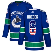 Miesten Vancouver Canucks Brock Boeser 6 Pelipaita USA Flag Fashion Sininen Authentic