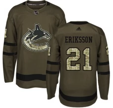 Miesten Vancouver Canucks Loui Eriksson 21 Pelipaita Camo Green Authentic