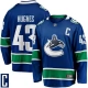 Miesten Vancouver Canucks Quinn Hughes 43 Pelipaita Captain Patch Sininen Breakaway Koti