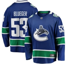 Miesten Vancouver Canucks Teddy Blueger 53 Pelipaita Sininen Breakaway Koti