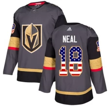 Miesten Vegas Golden Knights James Neal 18 Pelipaita USA Flag Fashion Harmaa Authentic