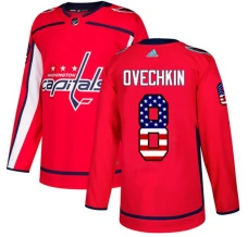 Miesten Washington Capitals Alex Ovechkin 8 Pelipaita USA Flag Fashion Punainen Authentic