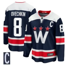 Miesten Washington Capitals Alexander Ovechkin 8 Pelipaita Captain Patch Navy Premier Breakaway Vaihtoehtoinen