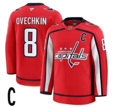 Miesten Washington Capitals Alexander Ovechkin 8 Pelipaita Captain Patch Punainen Premium Koti
