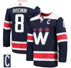Miesten Washington Capitals Alexander Ovechkin 8 Pelipaita Primegreen Captain Patch Navy Authentic Vaihtoehtoinen