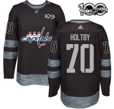 Miesten Washington Capitals Braden Holtby 70 Pelipaita 1917-2017 100th Anniversary Patch Musta Authentic