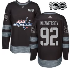 Miesten Washington Capitals Evgeny Kuznetsov 92 Pelipaita 1917-2017 100th Anniversary Patch Musta Authentic