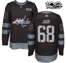 Miesten Washington Capitals Jaromir Jagr 68 Pelipaita 1917-2017 100th Anniversary Patch Musta Authentic