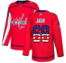 Miesten Washington Capitals Jaromir Jagr 68 Pelipaita USA Flag Fashion Punainen Authentic