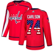 Miesten Washington Capitals John Carlson 74 Pelipaita USA Flag Fashion Punainen Authentic