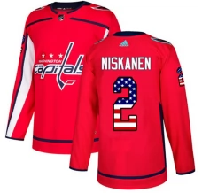 Miesten Washington Capitals Matt Niskanen 2 Pelipaita USA Flag Fashion Punainen Authentic