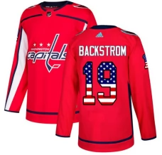 Miesten Washington Capitals Nicklas Backstrom 19 Pelipaita USA Flag Fashion Punainen Authentic