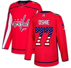Miesten Washington Capitals T.J. Oshie 77 Pelipaita USA Flag Fashion Punainen Authentic