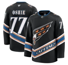 Miesten Washington Capitals TJ Oshie 77 Pelipaita 50th Anniversary Musta Premium Vaihtoehtoinen