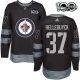 Miesten Winnipeg Jets Connor Hellebuyck 37 Pelipaita 1917-2017 100th Anniversary Patch Musta Authentic