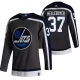 Miesten Winnipeg Jets Connor Hellebuyck 37 Pelipaita 2020-21 Reverse Retro Musta Authentic