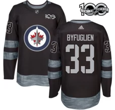 Miesten Winnipeg Jets Dustin Byfuglien 33 Pelipaita 1917-2017 100th Anniversary Patch Musta Authentic