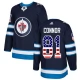 Miesten Winnipeg Jets Kyle Connor 81 Pelipaita USA Flag Fashion Navy Authentic