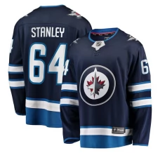 Miesten Winnipeg Jets Logan Stanley 64 Pelipaita Navy Premier Breakaway Koti