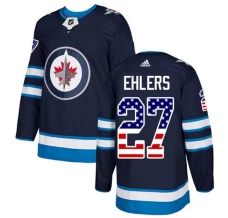 Miesten Winnipeg Jets Nikolaj Ehlers 27 Pelipaita USA Flag Fashion Navy Authentic