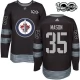 Miesten Winnipeg Jets Steve Mason 35 Pelipaita 1917-2017 100th Anniversary Patch Musta Authentic