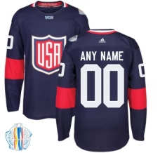 Miesten Yhdysvallat Custom Pelipaita 2016 World Cup of Hockey Navy Authentic