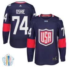 Miesten Yhdysvallat T.J. Oshie 74 Pelipaita 2016 World Cup of Hockey Navy Authentic