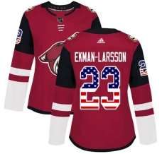 Naisten Arizona Coyotes Oliver Ekman-Larsson 23 Pelipaita USA Flag Fashion Punainen Authentic