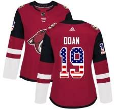 Naisten Arizona Coyotes Shane Doan 19 Pelipaita USA Flag Fashion Punainen Authentic
