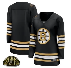 Naisten Boston Bruins Blank Pelipaita 100th Anniversary Patch Musta Premier Breakaway Vaihtoehtoinen
