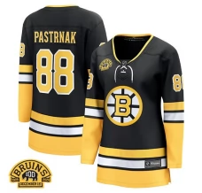 Naisten Boston Bruins David Pastrnak 88 Pelipaita 100th Anniversary Patch Keltainen Premier Breakaway Vaihtoehtoinen