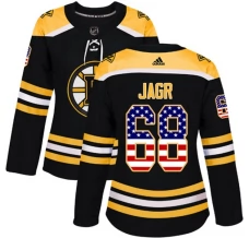 Naisten Boston Bruins Jaromir Jagr 68 Pelipaita USA Flag Fashion Musta Authentic