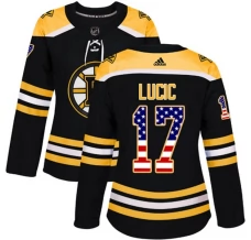 Naisten Boston Bruins Milan Lucic 17 Pelipaita USA Flag Fashion Musta Authentic