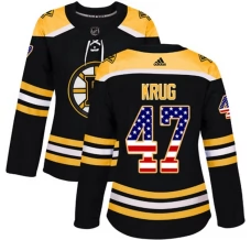 Naisten Boston Bruins Torey Krug 47 Pelipaita USA Flag Fashion Musta Authentic