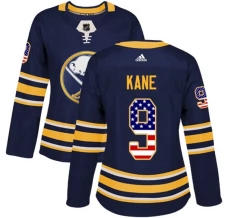 Naisten Buffalo Sabres Evander Kane 9 Pelipaita USA Flag Fashion Navy Authentic
