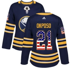 Naisten Buffalo Sabres Kyle Okposo 21 Pelipaita USA Flag Fashion Navy Authentic
