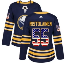 Naisten Buffalo Sabres Rasmus Ristolainen 55 Pelipaita USA Flag Fashion Navy Authentic