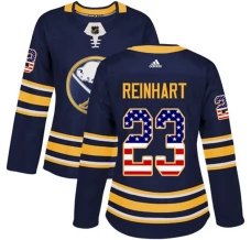 Naisten Buffalo Sabres Sam Reinhart 23 Pelipaita USA Flag Fashion Navy Authentic