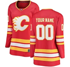 Naisten Calgary Flames Custom Pelipaita Punainen Breakaway Koti