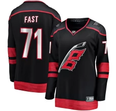 Naisten Carolina Hurricanes Jesper Fast 71 Pelipaita Musta Breakaway Koti