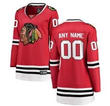 Naisten Chicago Blackhawks Custom Pelipaita Punainen Breakaway Koti