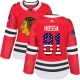 Naisten Chicago Blackhawks Marian Hossa 81 Pelipaita USA Flag Fashion Punainen Authentic