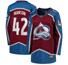 Naisten Colorado Avalanche Josh Manson 42 Pelipaita Burgundy Breakaway Koti