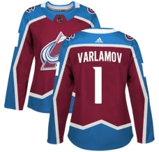 Naisten Colorado Avalanche Semyon Varlamov 1 Pelipaita Burgundy Authentic
