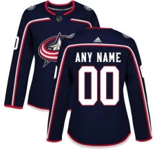 Naisten Columbus Blue Jackets Custom Pelipaita Navy Authentic