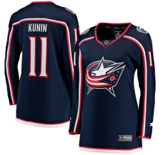 Naisten Columbus Blue Jackets Luke Kunin 11 Pelipaita Navy Breakaway Koti