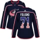 Naisten Columbus Blue Jackets Nick Foligno 71 Pelipaita USA Flag Fashion Navy Authentic