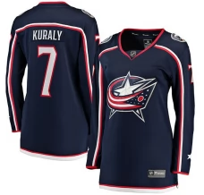 Naisten Columbus Blue Jackets Sean Kuraly 7 Pelipaita Navy Breakaway Koti